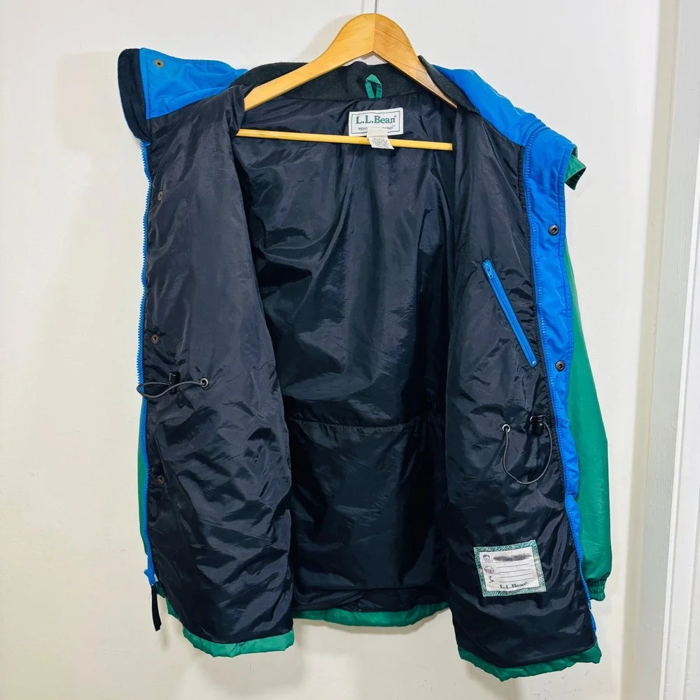 Vintage L.L.Bean Penobscot Thinsulate Parka Green & Blue Zip Kid Jacket XL 18-20